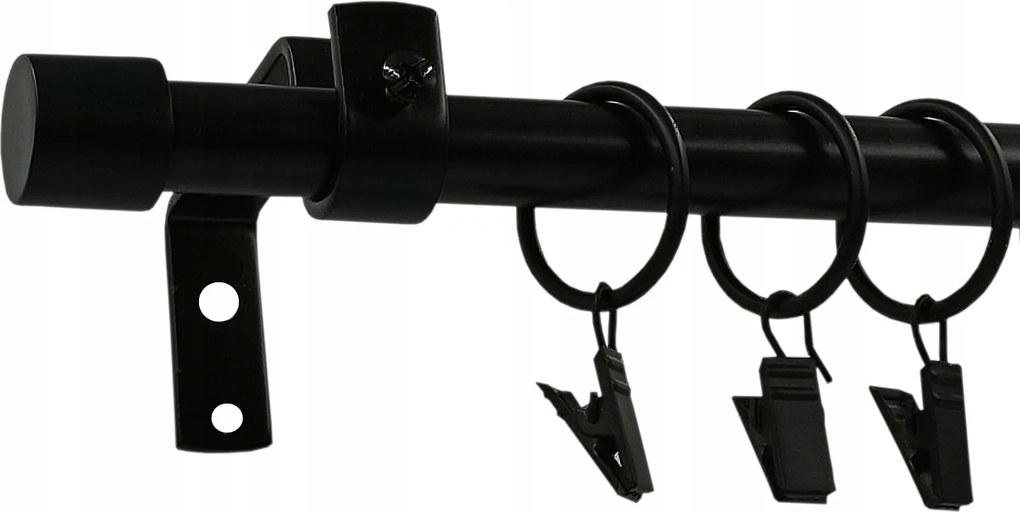 Fekete Matt Loft Függönykarnis Ø16mm Luna 200cm