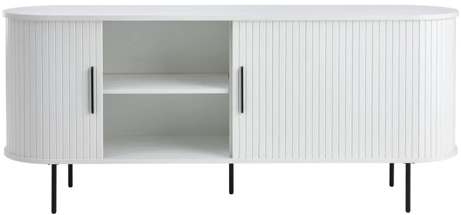 Fehér komód tolóajtóval 180x76x45 cm Nola – Unique Furniture