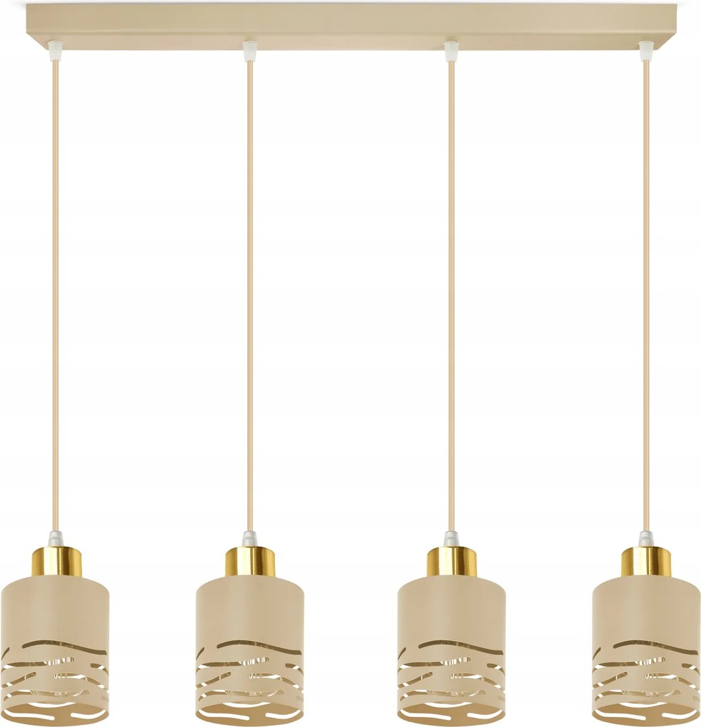 Állítható túlnyúló függőlámpa Ecru Bézs 4xE27 Led Hullámok a nappali asztal felett