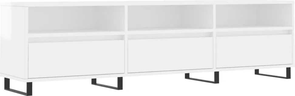 vidaXL magasfényű fehér szerelt fa TV-szekrény 150 x 30 x 44,5 cm
