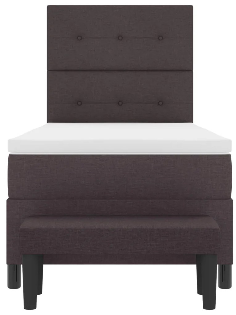 Box Spring Ágy Matraccal és Padlóval Sötétbarna 80x200 cm Szövet