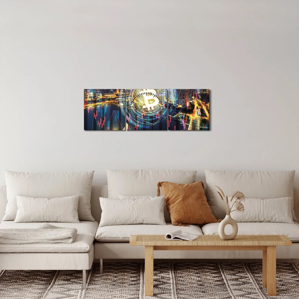 Kép - A befektetések városa (órával) (90x30 cm)