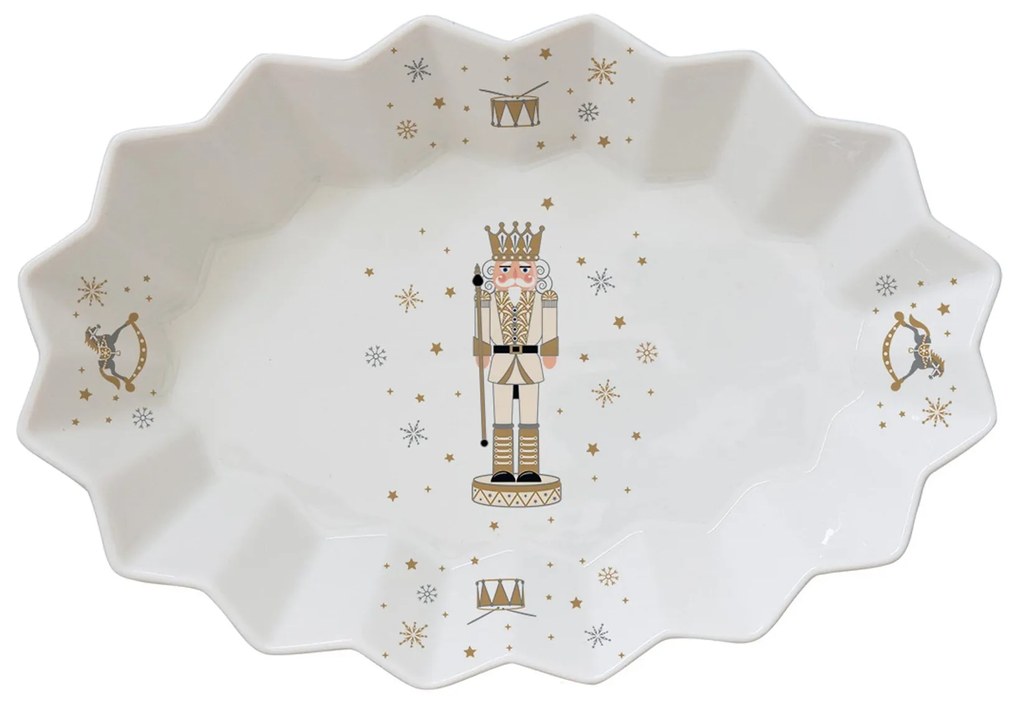 Diótörő karácsonyi porcelán ovális tálca Royal Nutcracker