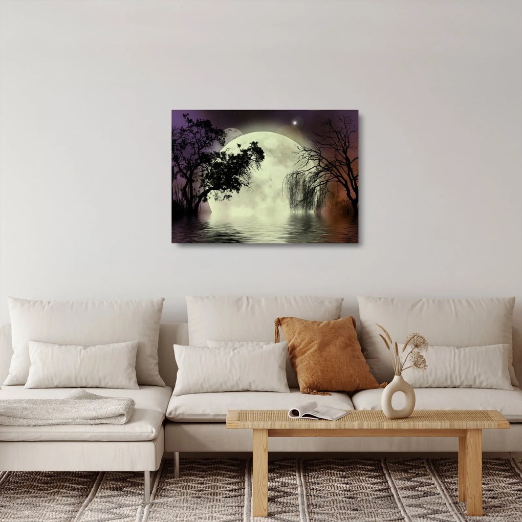 Kép - Telihold a felszín felett (üvegen) (70x50 cm)