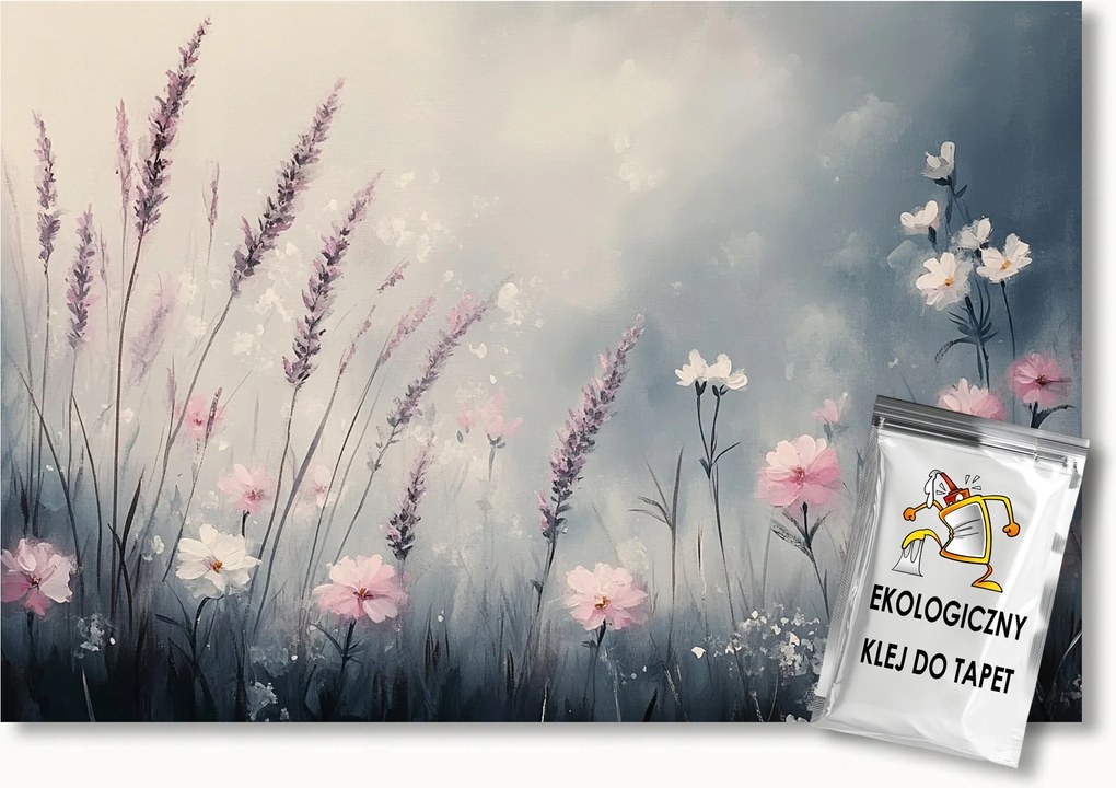 Fotótapéta Flizelina Természet Rét Kert Virágok Lila Rózsaszín 200x140 ragasztó