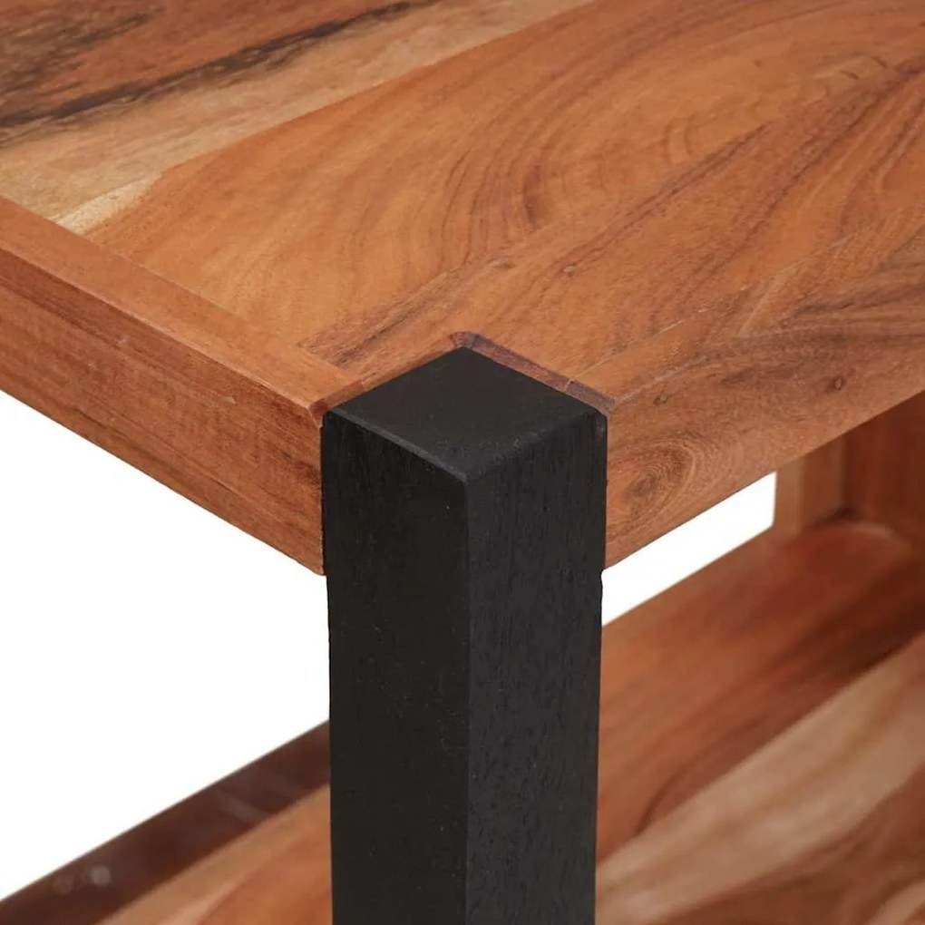 Könyvszekrény Barna, Fekete 50 x 30 x 110 cm Tömör Akácfa