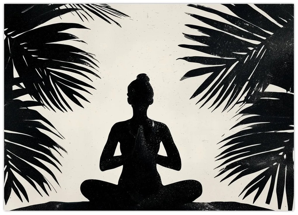 Üveg kép - Jóga (70x50 cm)