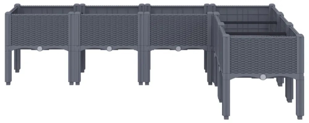 vidaXL kékszürke PP rácsos kerti ültetőláda 160 x 120 x 42 cm