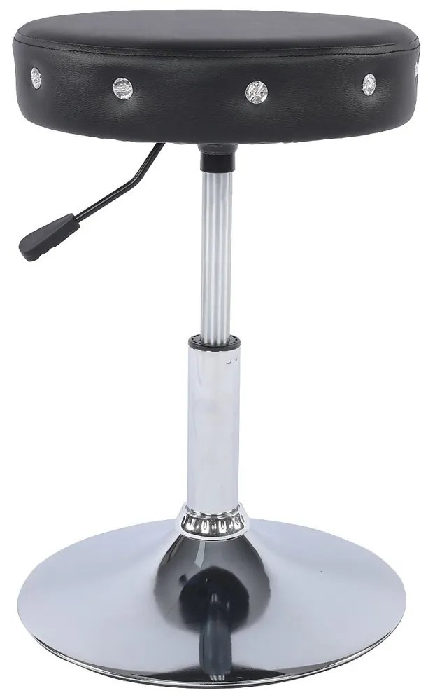 HC1102CN Fekete modern műbőr szék krómozott lábbal
