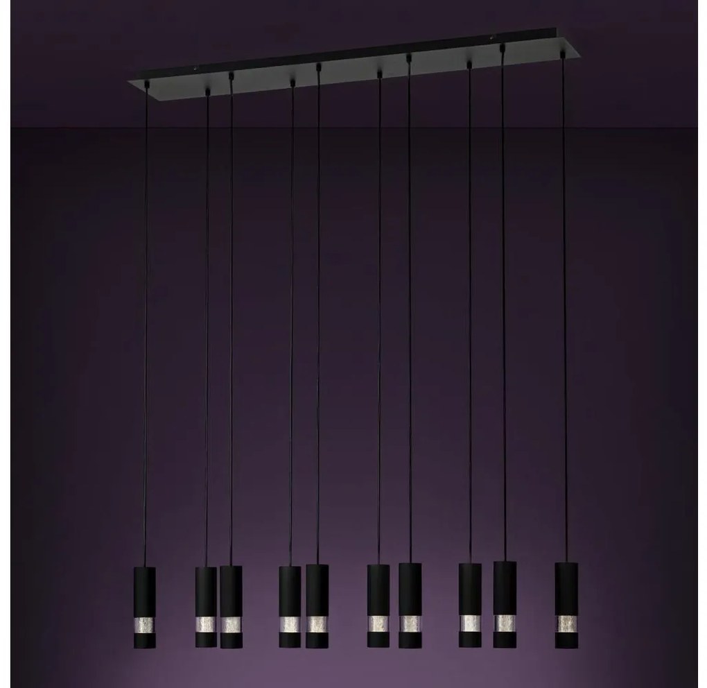 Eglo 39707 - LED Csillár zsinóron BERNABETA 10xGU10/4,6W/230V fekete