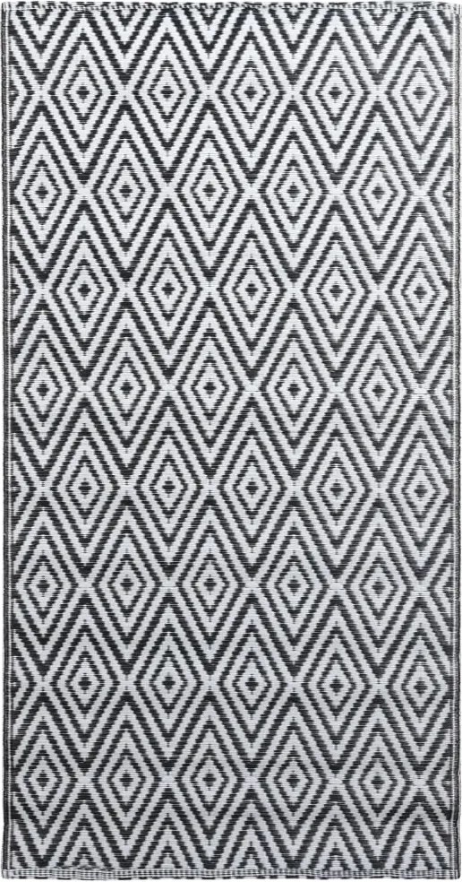 vidaXL fekete-fehér ARAKIL PP kültéri szőnyeg 80 x 150 cm