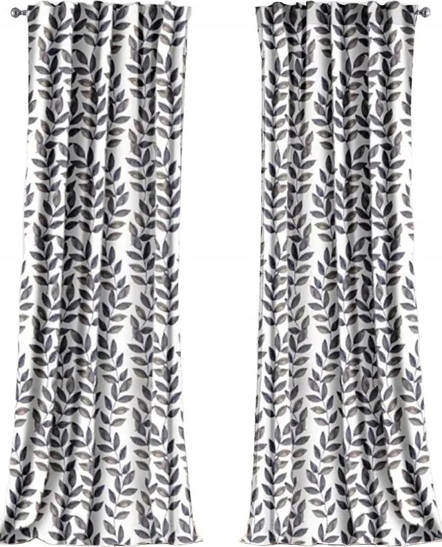 110/250 Biopamut Függöny Levélmintás 1 Db