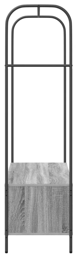 Ruhatartó polcokkal Szürke Sonoma 100x44x160 cm