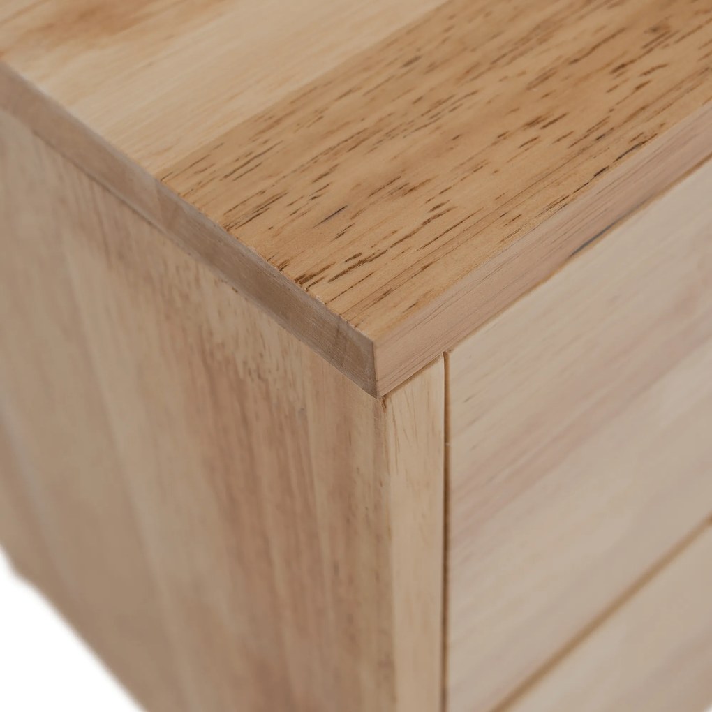 Éjjeliszekrény, masszív fa, természetes, BRUNI