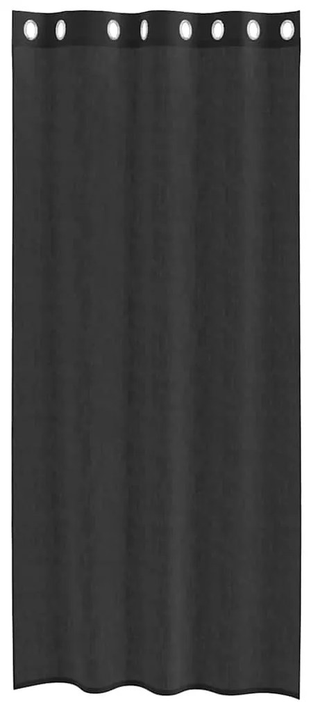 2 db fekete fátyolfüggönyök rojtokkal 140x245 cm