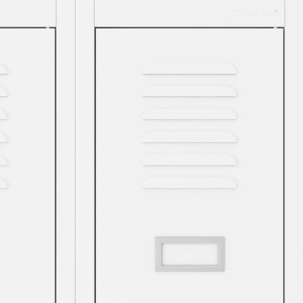 Pléh öltözőszekrény talpazaton, négymodulos, polcokkal KACPER II, 600 x 1800 x 500 mm, Pléh öltözőszekrény talpazaton, négymodulos, polcokkal KACPER I