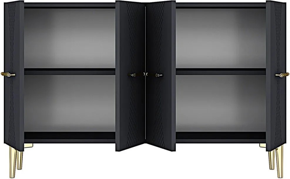 Slim komód, antracit, 120 cm
