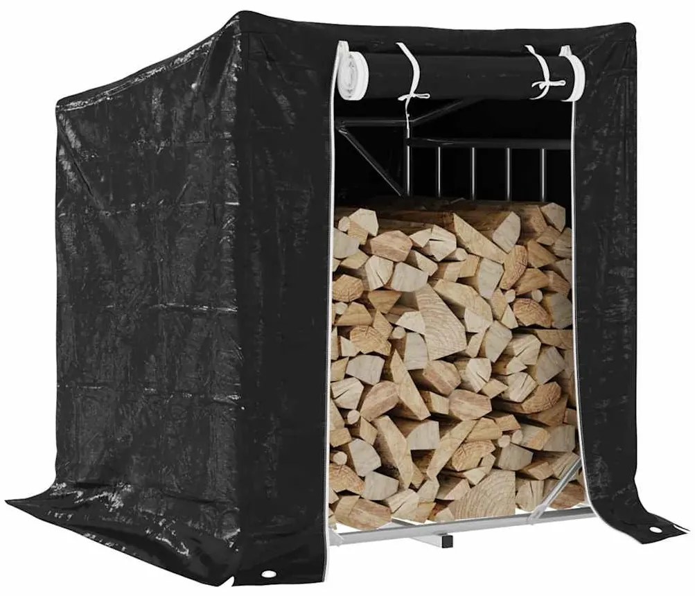 Tűzifa állvány esővédővel 100,5x100,5x110,5 cm horganyzott acél