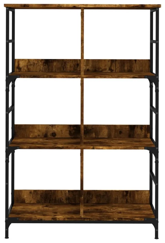 füstös tölgy színű szerelt fa könyvespolc 78,5 x 33 x 117,5 cm