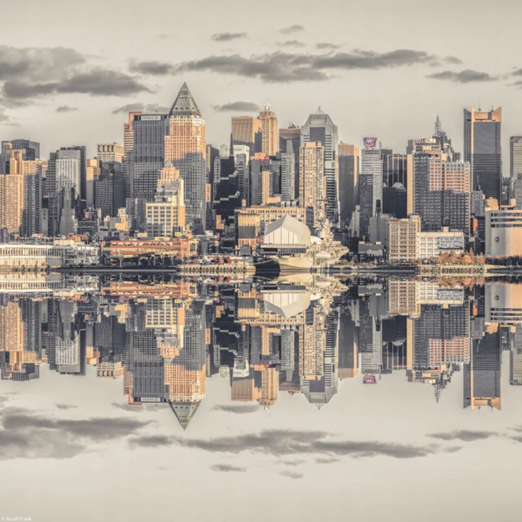 Poszter 30x30cm Panorámás kilátás Alsó-Manhattan panorámájára, Assaf Fra