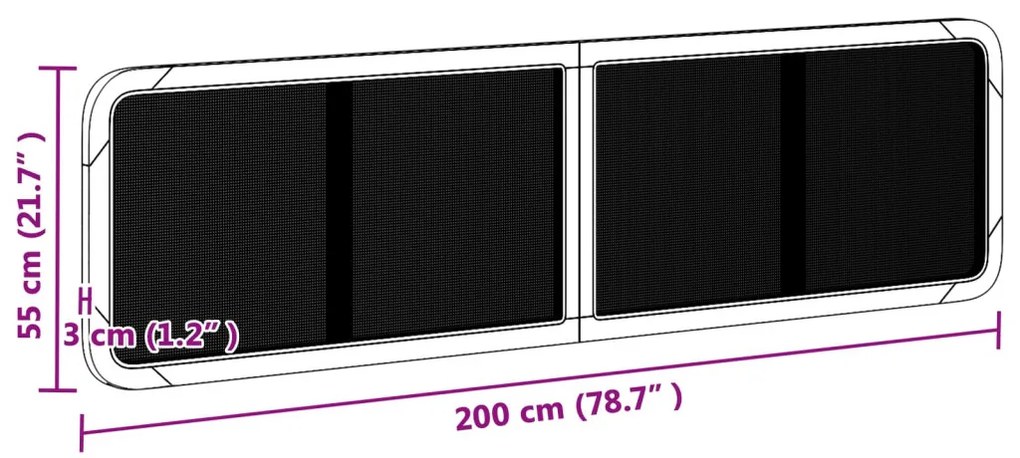 Fejtámla fejtámlával Természetes 200 x 55 x 3 cm Rattan