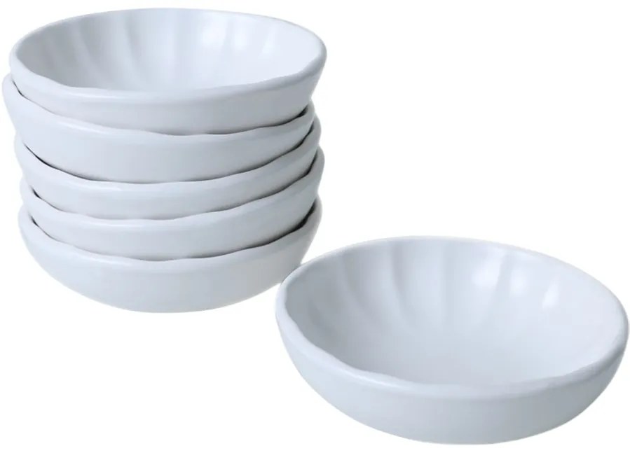 6 darab Laguna 12 cm-es kőagyag tál, fehér