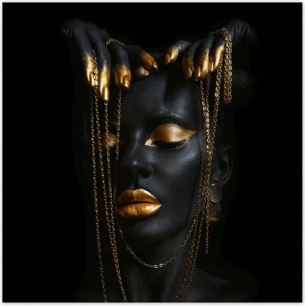 Fotótapéták 208x208 Arany ékszerek az arcon