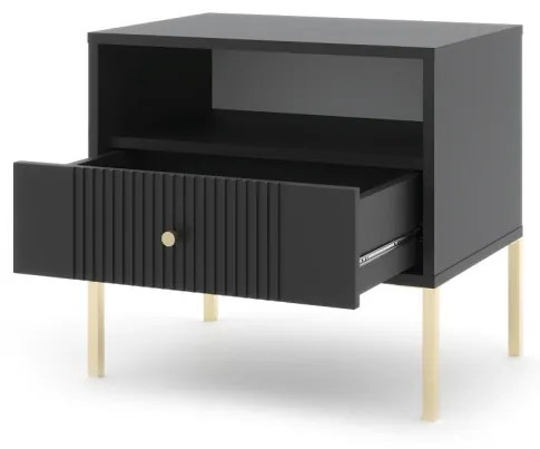 Éjjeliszekrény Fekete Színben. ISEO IS06