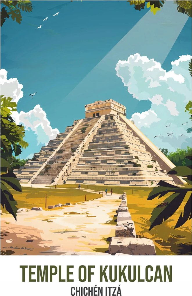 Poszter 70x100cm Kukulcan temploma, Chichén Itzá