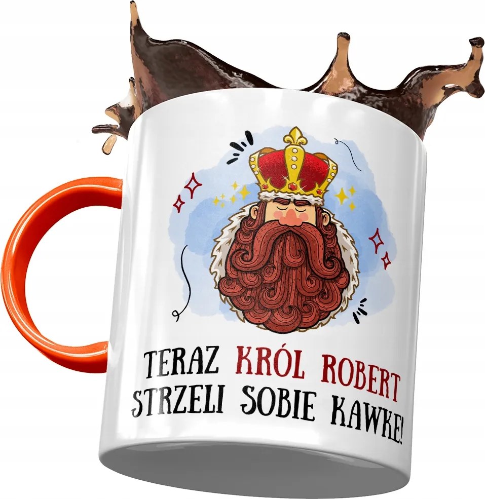 Narancssárga bögre Robert Kollégának Ajándék Nyomtatott Fotóval