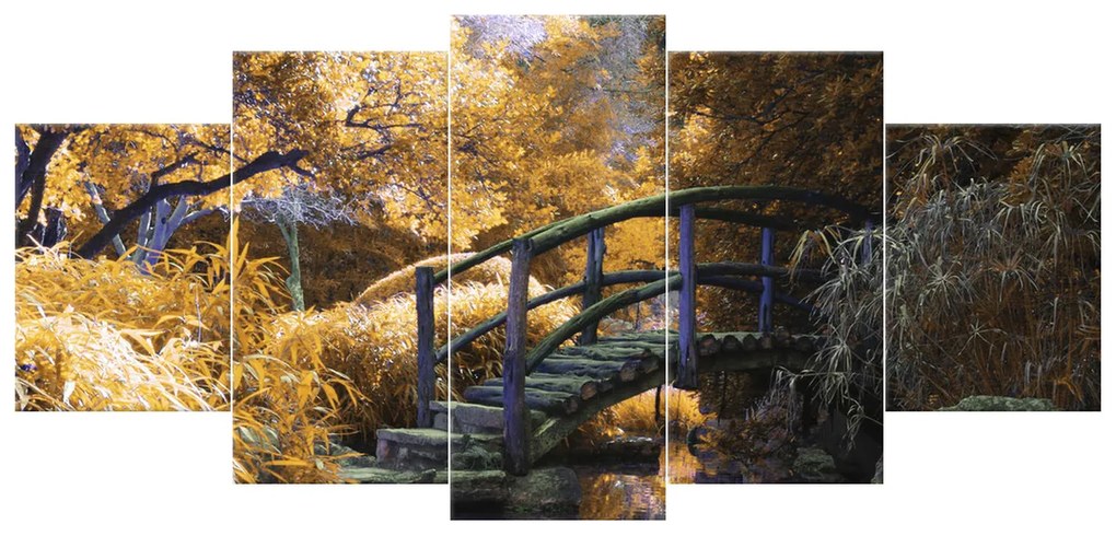 Gario Vászonkép Japán aranykert - 5 részes Méret: 150 x 70 cm