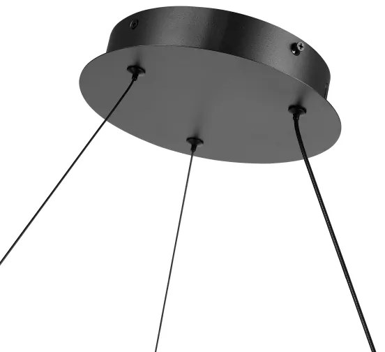 Brilagi-LED Dimmelhető kábeles csillár TWISTER LED/48W/230V átm. 50 cm fekete + távirányító