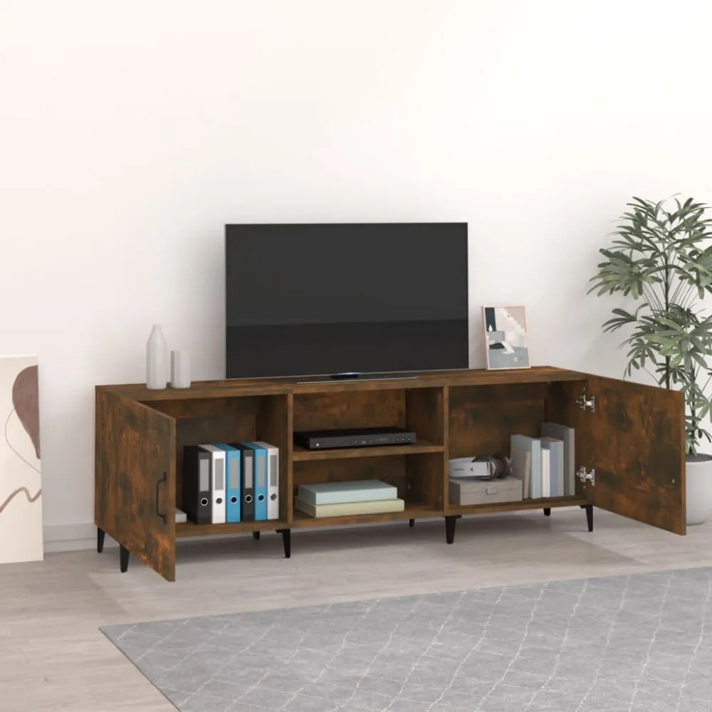 füstös tölgy színű szerelt fa TV-szekrény 150 x 30 x 44,5 cm