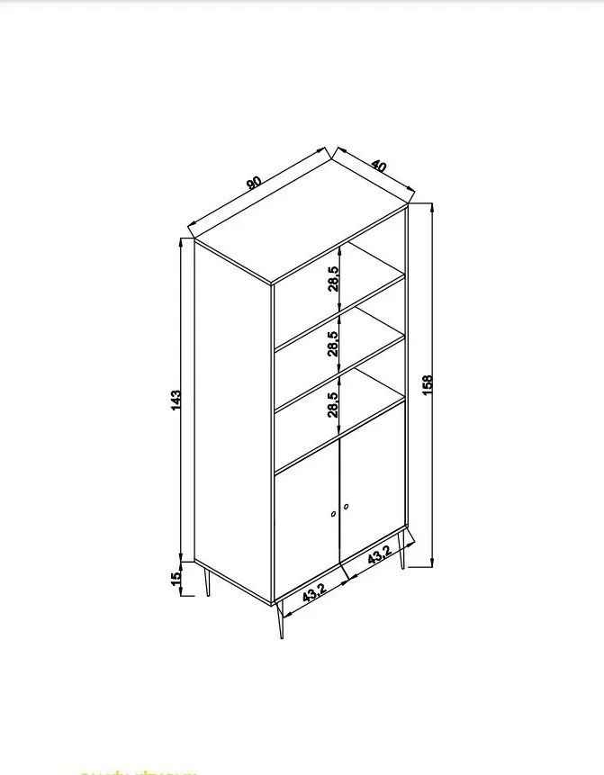Hazeran Oak könyvespolc