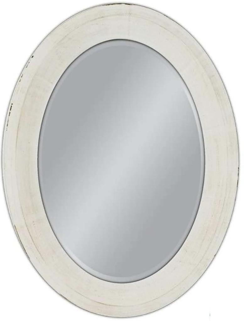 20818-2 Fannie ovális tükör antik fehér színű kerettel 60x80cm