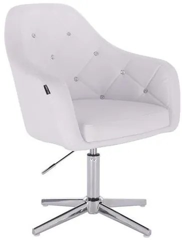 HC830 Fehér modern műbőr szék krómozott lábbal