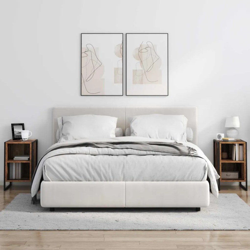 vidaXL Éjjeli asztal 2 pcs Öreg fa 39.5 x 30 x 50 cm Faanyag