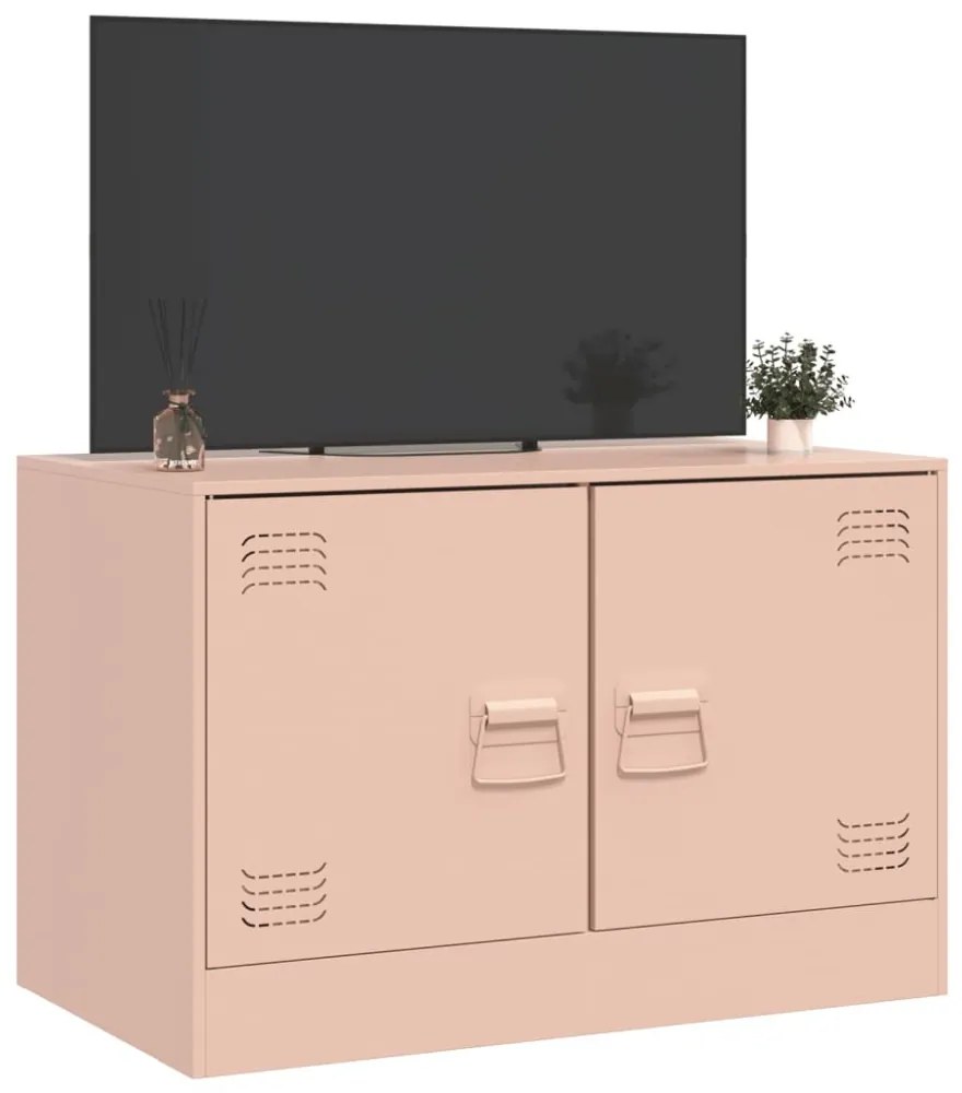 rózsaszín acél TV-szekrény 67 x 39 x 44 cm