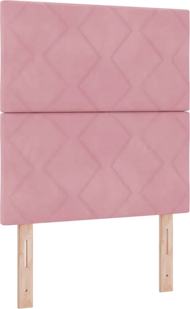 vidaXL LED Box Spring Ágy matracmal Rózsaszín 80 x 200 cm szövet