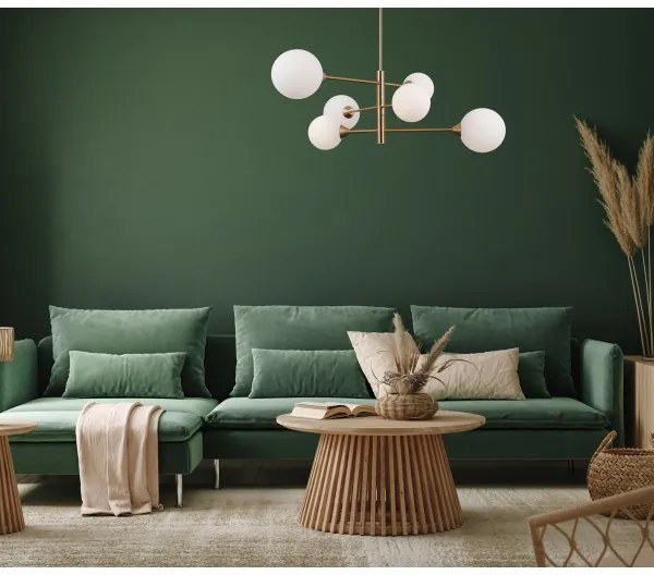 ITALUX PND-55342-6-HB - EVORA 6xG9/5W/230V mennyezeti lámpa, réz