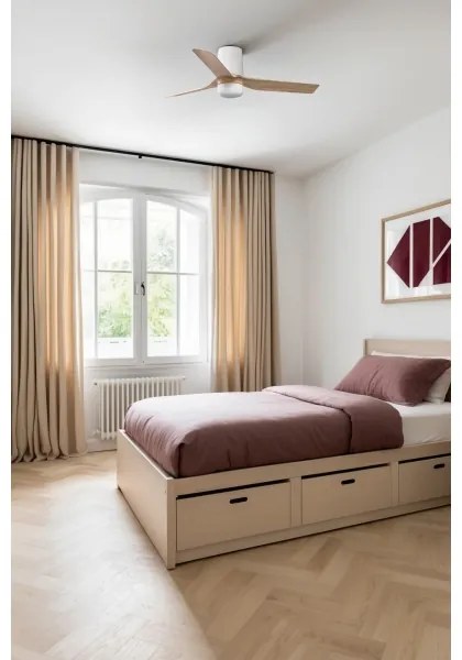 FARO 33833WT-1TW-LED Dimmelhető ventilátor MINIPUNTTUB S 10W/230V barna/fehér átm. 90 cm WT + távirányító