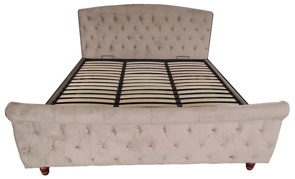 Franciaágy 180x200 cm Bretto (szürkésbarna taupe bársonyszövet). 1119489