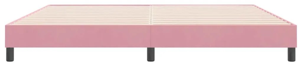 vidaXL rózsaszín bársony rugós ágy matrac nélkül 180x210 cm