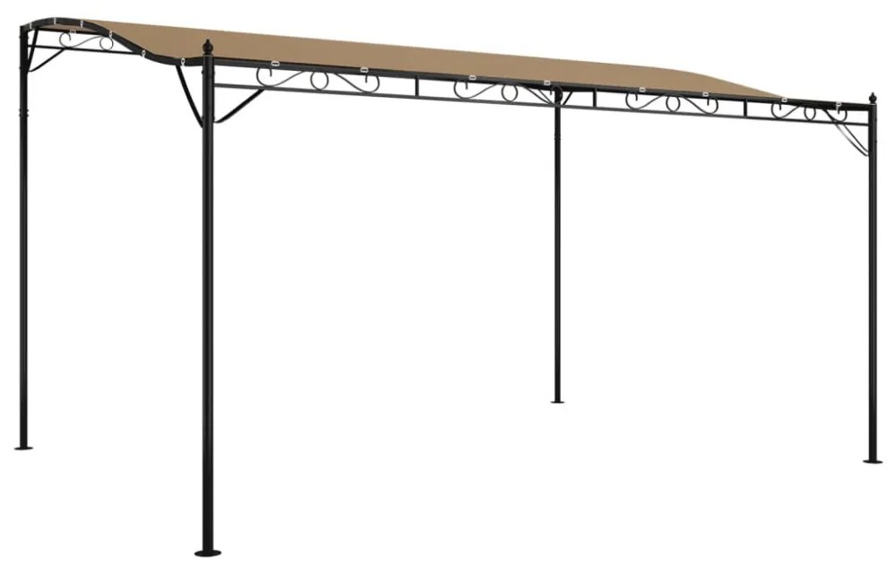 tópszínű szövet és acél pavilon 4 x 3 m 180 g/m²