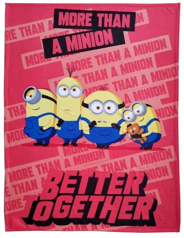 Minionos polár takaró piros 130x170 cm