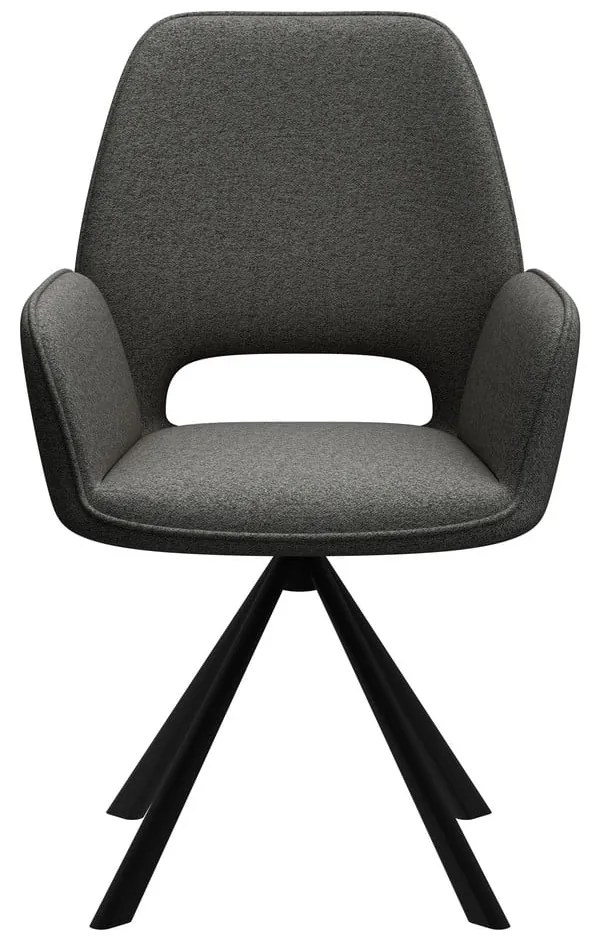 Sötétszürke karfás étkezőfotel Graham – Actona