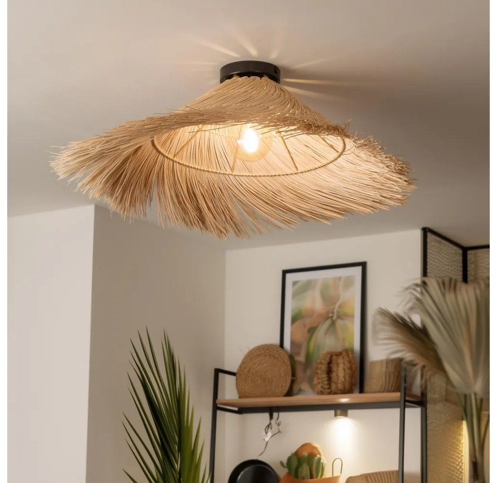 Brilagi - LED felületre szerelhető csillár CERIA BOHO 1xE27/40W/230V átm. 70 cm rattan