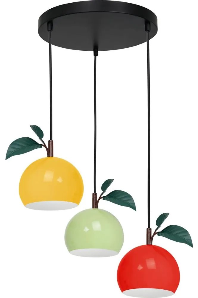 Csillár zsinóron APPLE 3xE27/15W/230V színes