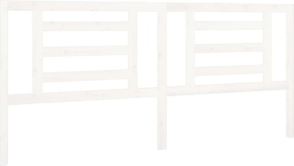 vidaXL fehér tömör fenyőfa ágyfejtámla 206 x 4 x 100 cm