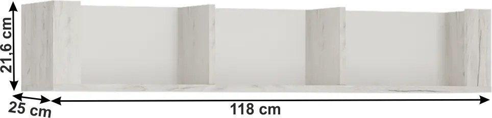 Polc typ 61, fehér craft, ANGEL